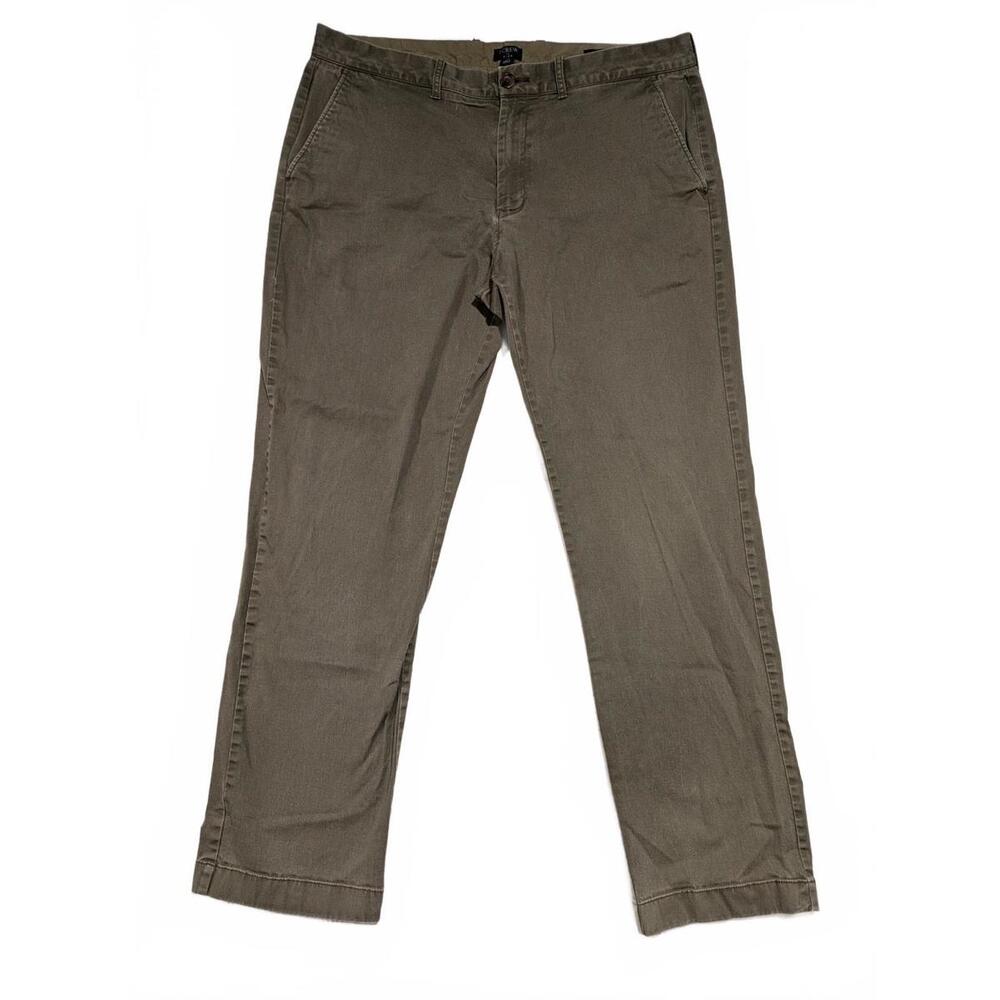 J.Crew Flex Straight Fit Chinos Olive Gray Mens (fit 34x30) (tags say 36x32)